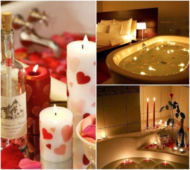 Романтический вечер для любимого в ванной