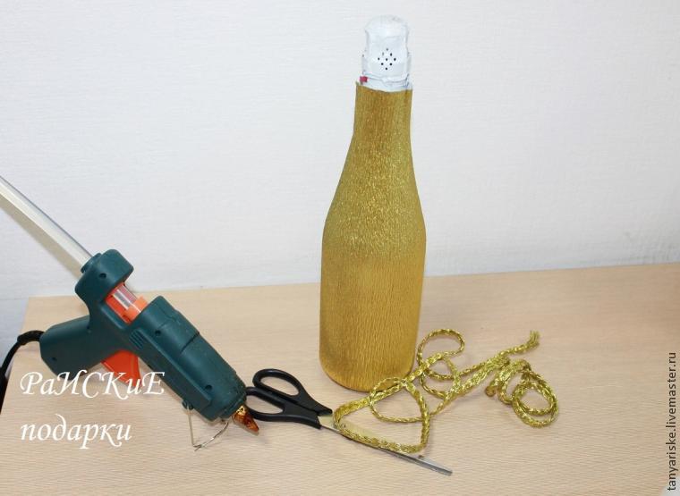 Фото мастер-класс по оформлению бутылки шампанского, фото № 11