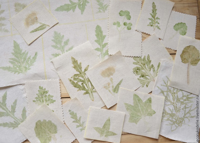 Как сделать отпечатки растений на ткани, фото № 14