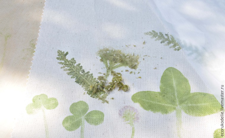 Как сделать отпечатки растений на ткани, фото № 11