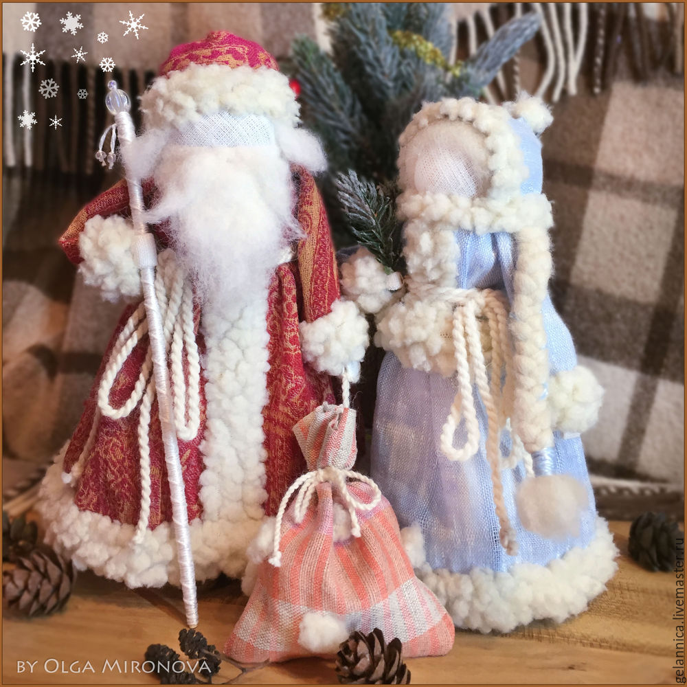 Мастер-класс Дед Мороз и Снегурочка по мотивам народных кукол, фото № 47