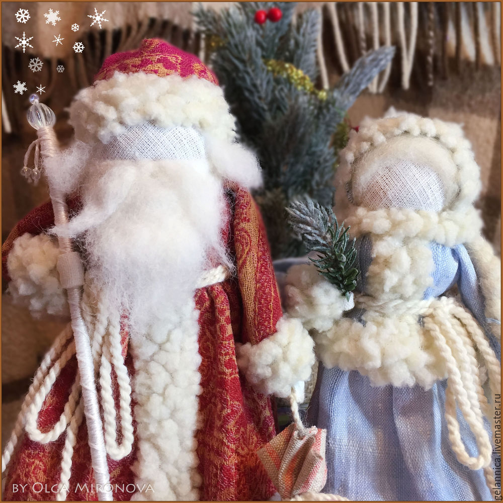 Мастер-класс Дед Мороз и Снегурочка по мотивам народных кукол, фото № 48