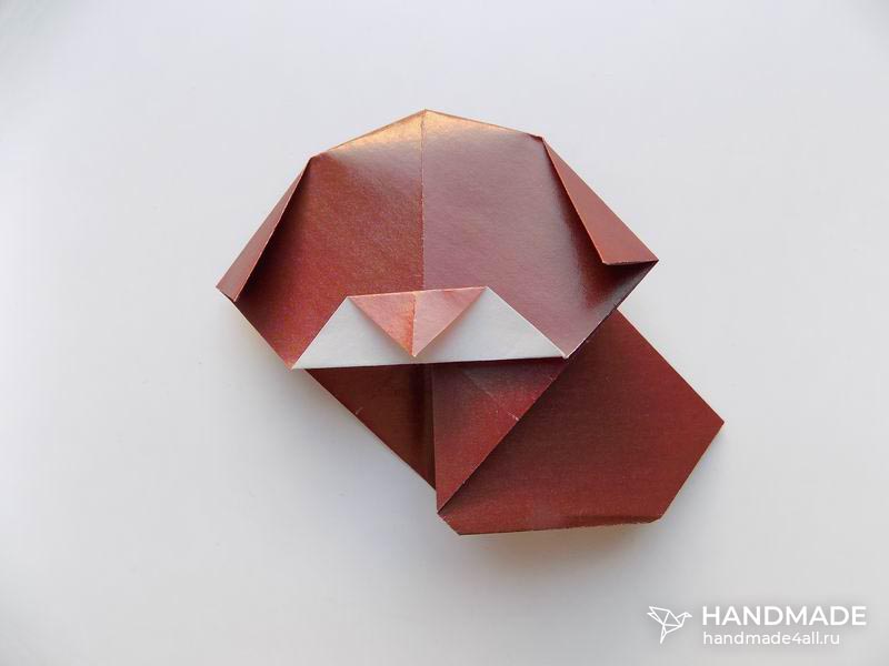Как сделать из бумаги собачку оригами