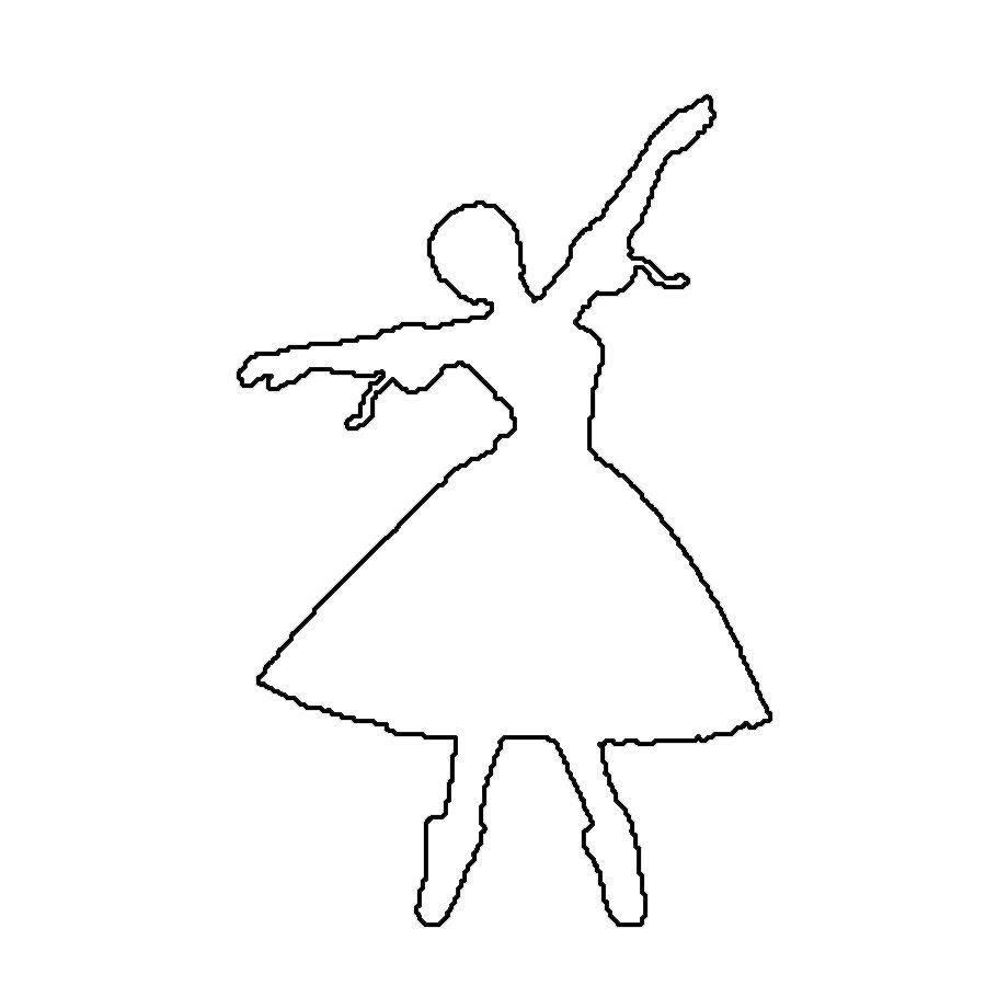 Трафареты балерин для вырезания и приклеивания, пример 9