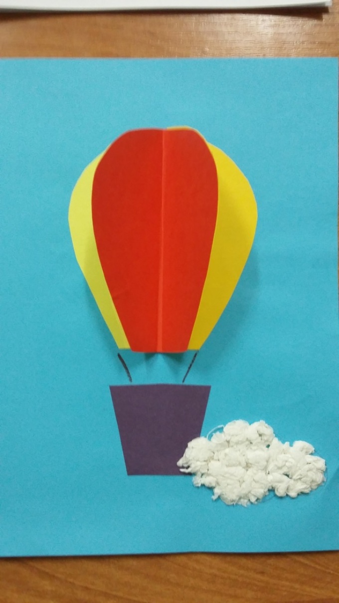 Аппликацию воздушный шар с корзиной