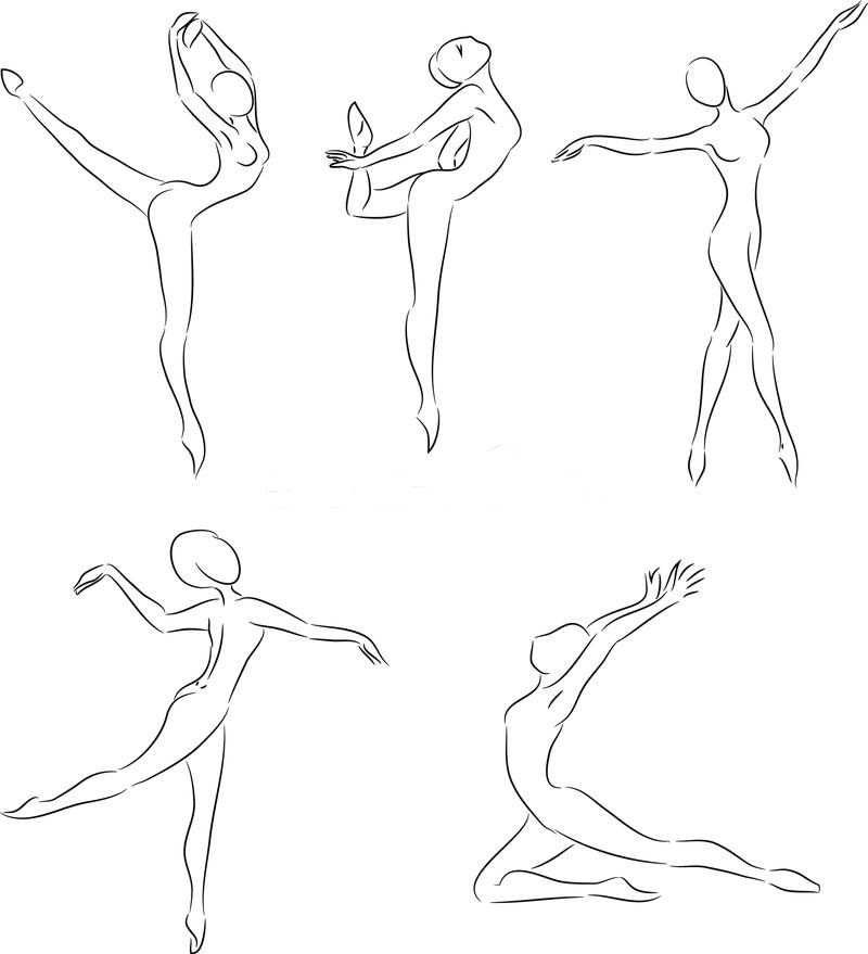 Трафареты балерин для вырезания и приклеивания, пример 1