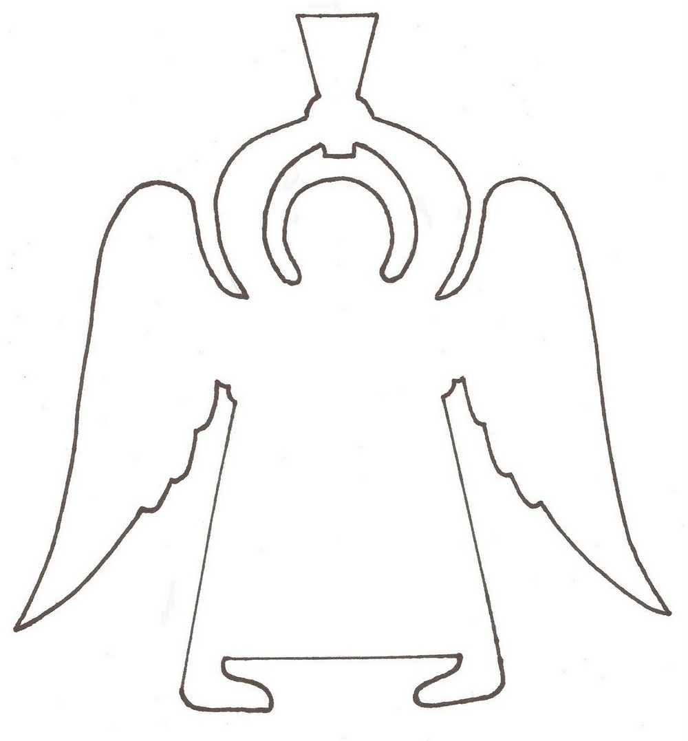 Шалоны для вырезания ангелов из бумаги, пример 6