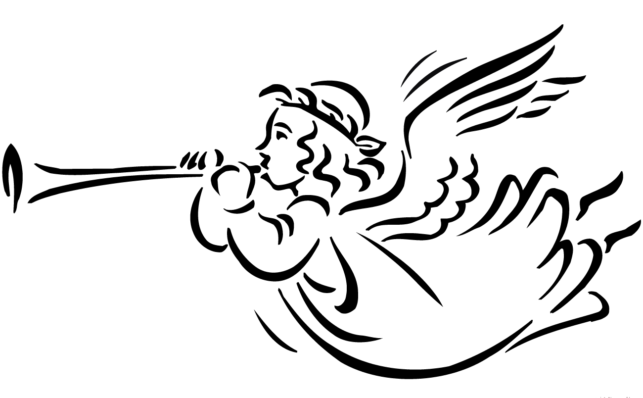 Шаблон ангелов для рисования или вырезания, пример 6