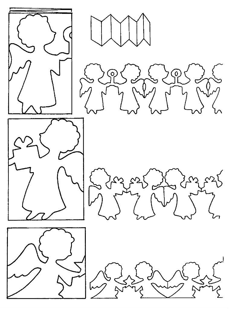 Шаблон ангелочков для рисования или вырезания, пример 4