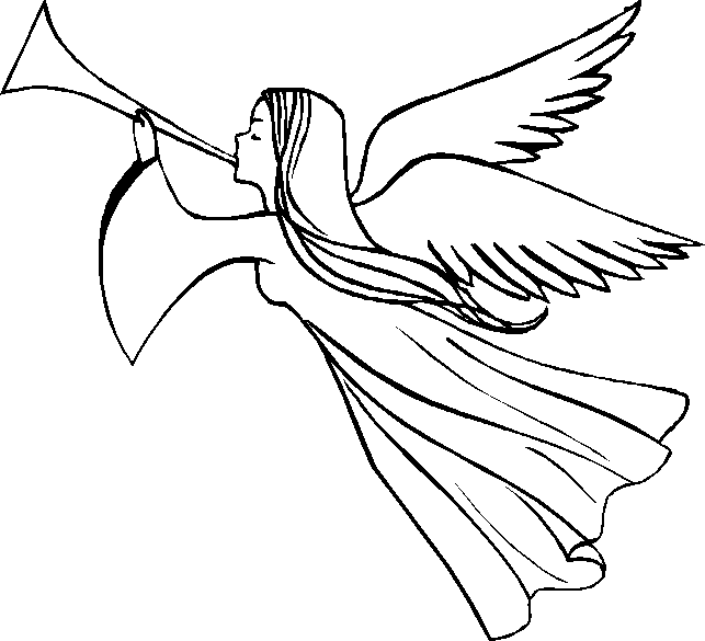 Шаблон ангелов для рисования или вырезания, пример 7