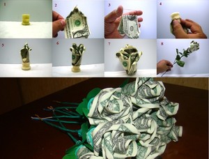 Как сделать цветы из денег