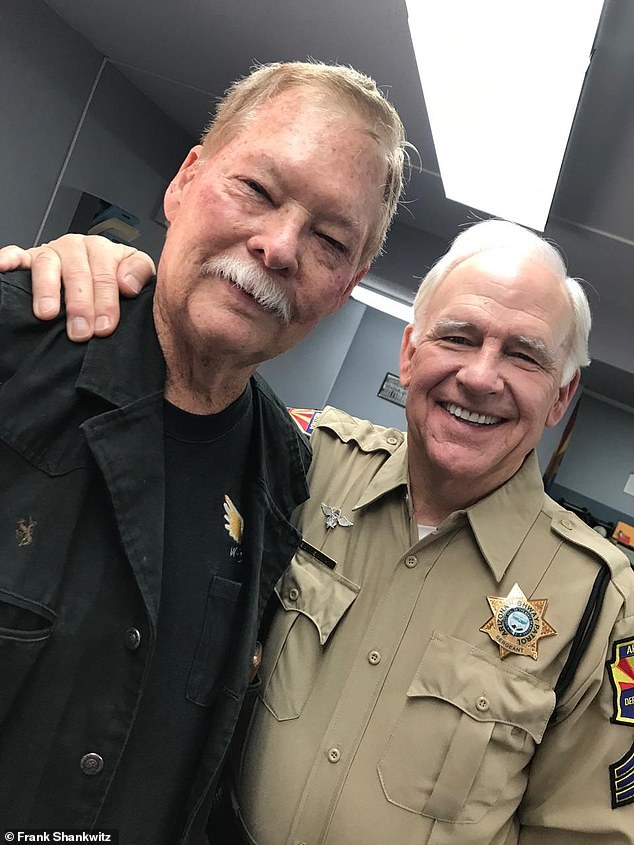 Frank Shankwitz (left) poses for a photo with actor Robert Pine who plays Sgt. Eddie Newman, a mentor of Frank