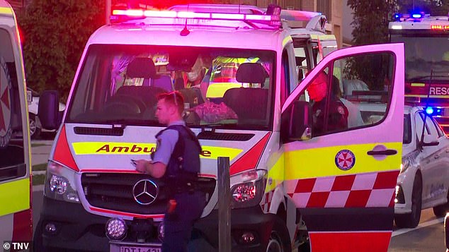 Paramedics arrive at the scene and treated the three-year-old before he was airlifted to hospital
