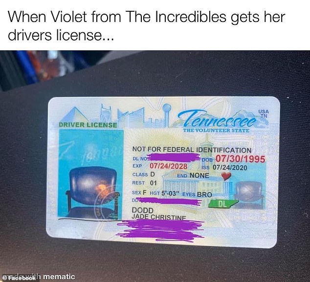 One Facebook user made a meme with the image of the license, by adding the text: 