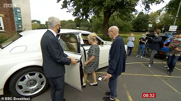 Mick, who is head of dementia support at The Grand, a care home in West Bridgford, told how the director of the company sent a chauffer-driven white Rolls Royce Phantom to take him home (pictured)