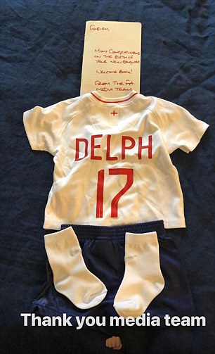 Delph received a baby grow for his newborn daughter as well as a note from the FA media team