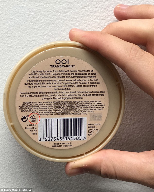 Makeup products have a tiny jar with a figure indicating how many months the product will last