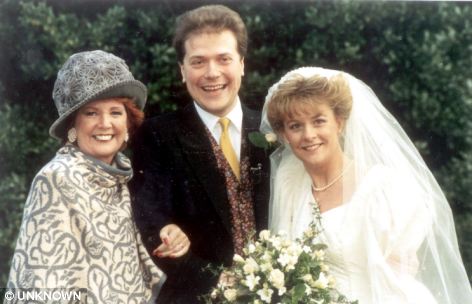 Wedded bliss: The Tathams with Cilla on their wedding day in 1991, three years after they met on Blind Date