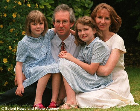 Before the storm: Tessa with Richard and her daughters, Elise (left) and Ellen, years before his affair