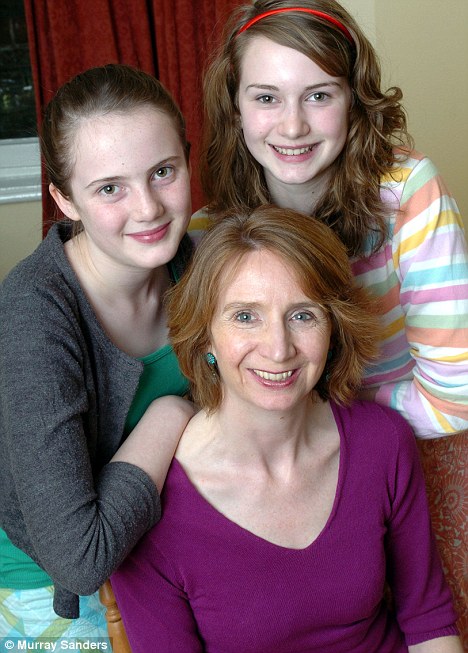 Recovered: Tessa, pictured with her daughters, beat cancer but couldn