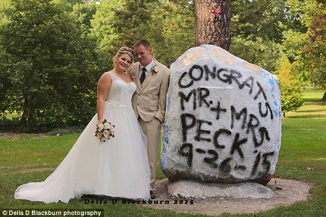 The happy newlyweds: Brittany married her husband, Jeremy, on Saturday in Ohio