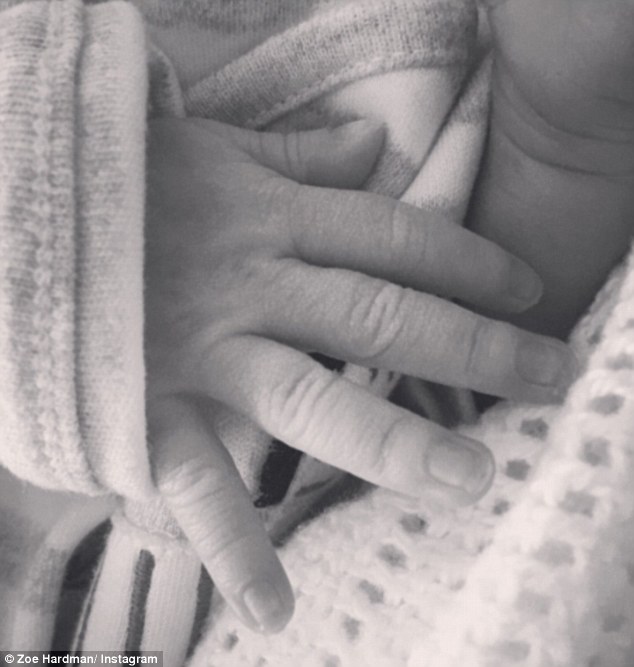 Bundle of joy: Zoe Hardman announced the birth of her daughter with a sweet post on Friday