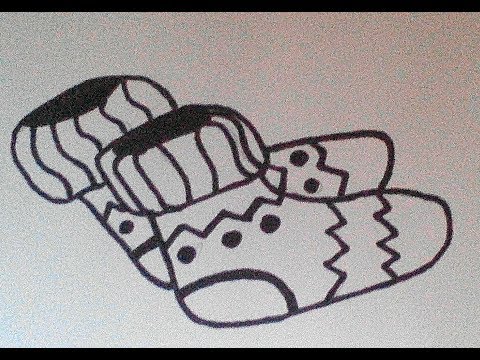 Как нарисовать носки - How to draw socks - 如何画袜子 Как нарисовать милые рисунки
