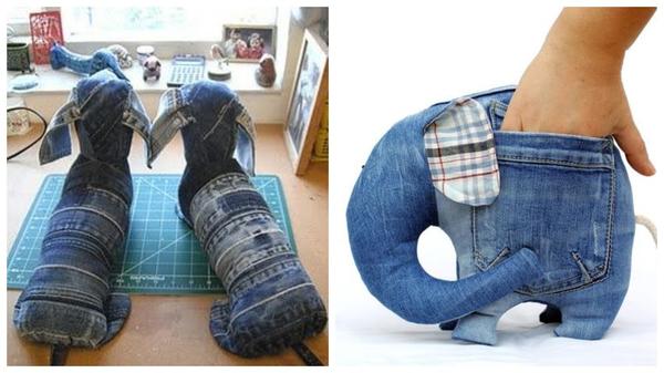 Милые и забавные сувениры из джинсы