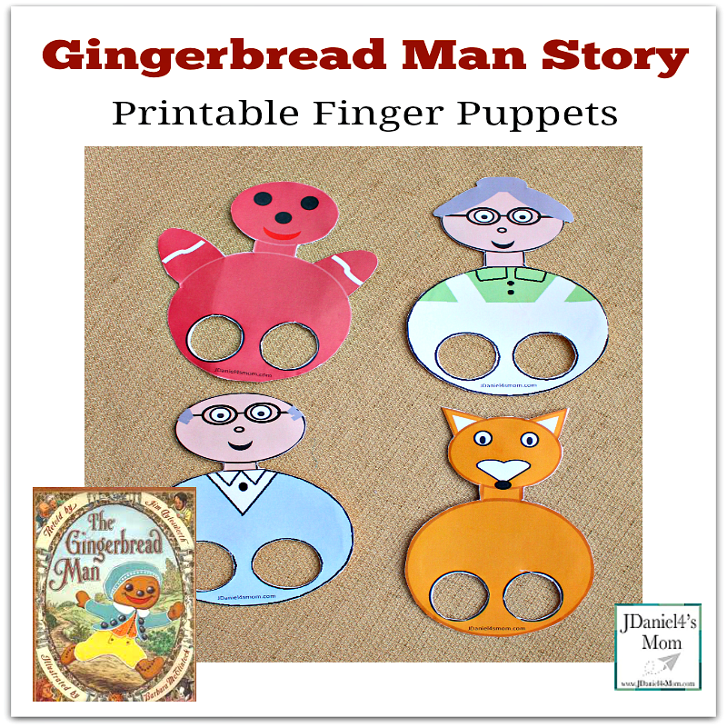 Gingerbread Man Finger Puppets -This set was created to go along with the Jim Aylesworth book. The first four puppets can be used with almost any version of the book.