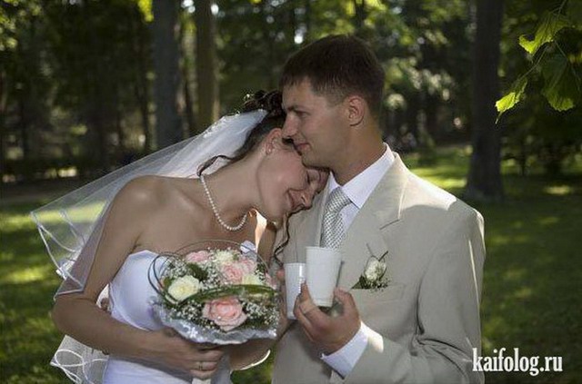 Прикольные и неудачные свадебные фото (50 фото)