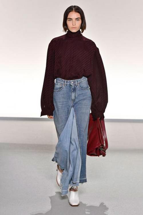 Джинсовая юбка с колготками 2020. Модные тенденции джинсовых юбок 2020-2021 на подиуме