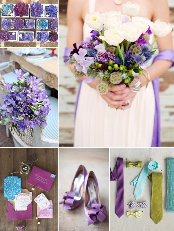 Цвет свадьбы зеленый и фиолетовый
