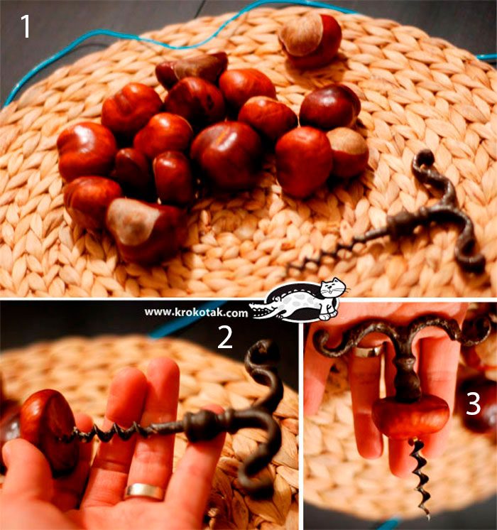 Гусеница из каштанов пошаговая инструкция