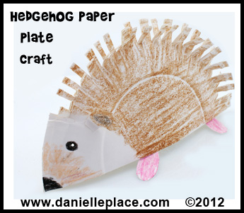 hedgehog paper plate craft www.daniellesplace.com