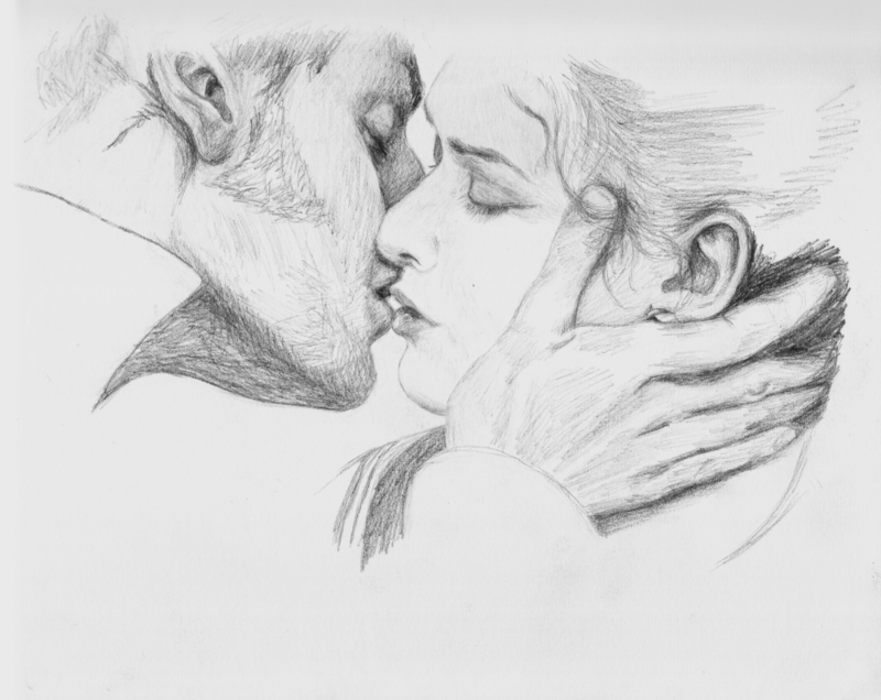 Рисунок карандашом: поцелуй
