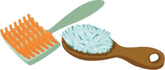 Illustration of two pet brushes