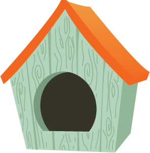 Illustration of a wooden dog house