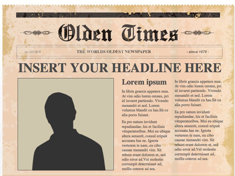 Editable PowerPoint Newspapers inside page