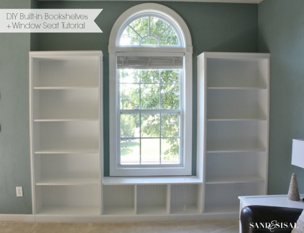 DIY Built-in Bookshelves with Window Bench Tutorial #3MDIY #3MPartner