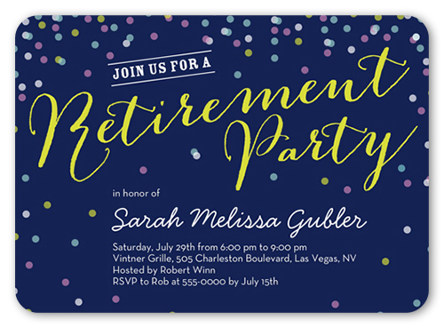confetti retirement party invitations