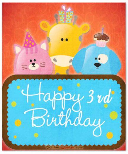 3rd Birthday Wishes card